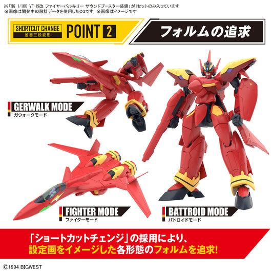Bandai HG 1/100 VF-19 CUSTOM FIRE VALKYRIE WITH SOUND BOOSTER