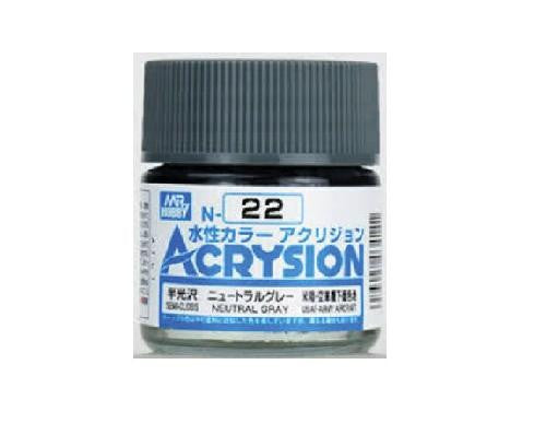 Mr. Hobby Acrysion N22 - Neutral Gray (USAF-Army/Aircraft) Bottle Paint