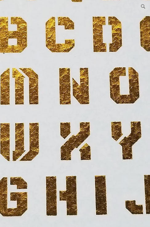 HiRes Water Slide Decal #A13 Letters Metallic Gold