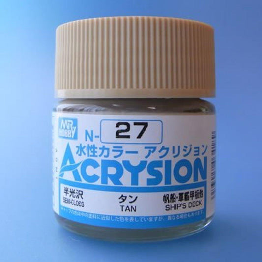 Mr. Hobby Acrysion N27 - Tan (Gloss/Primary) Bottle Paint