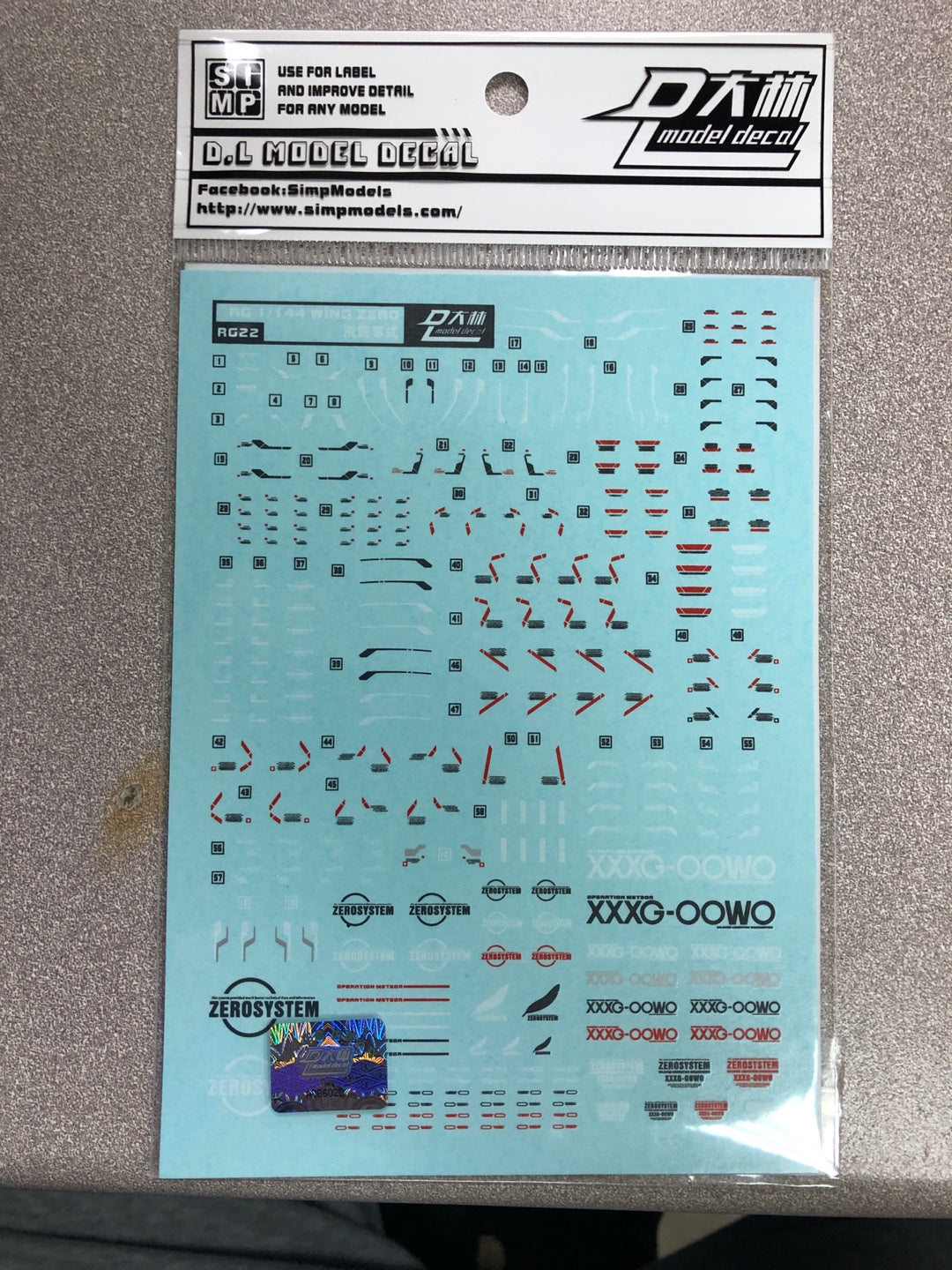 HiRes Water Slide Decal #C19 RG 1/144 Wing Zero