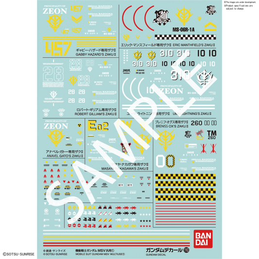 Gundam Decal #110 - Mobile Suit Gundam MSV Multiuse 1