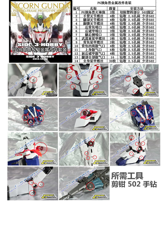 Side 3 Metal Set-PG Unicorn