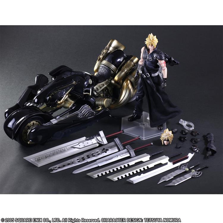 Final Fantasy VII: Advent Children Cloud Strife Play Arts Kai Action Figure and Fenrir Vehicle Set