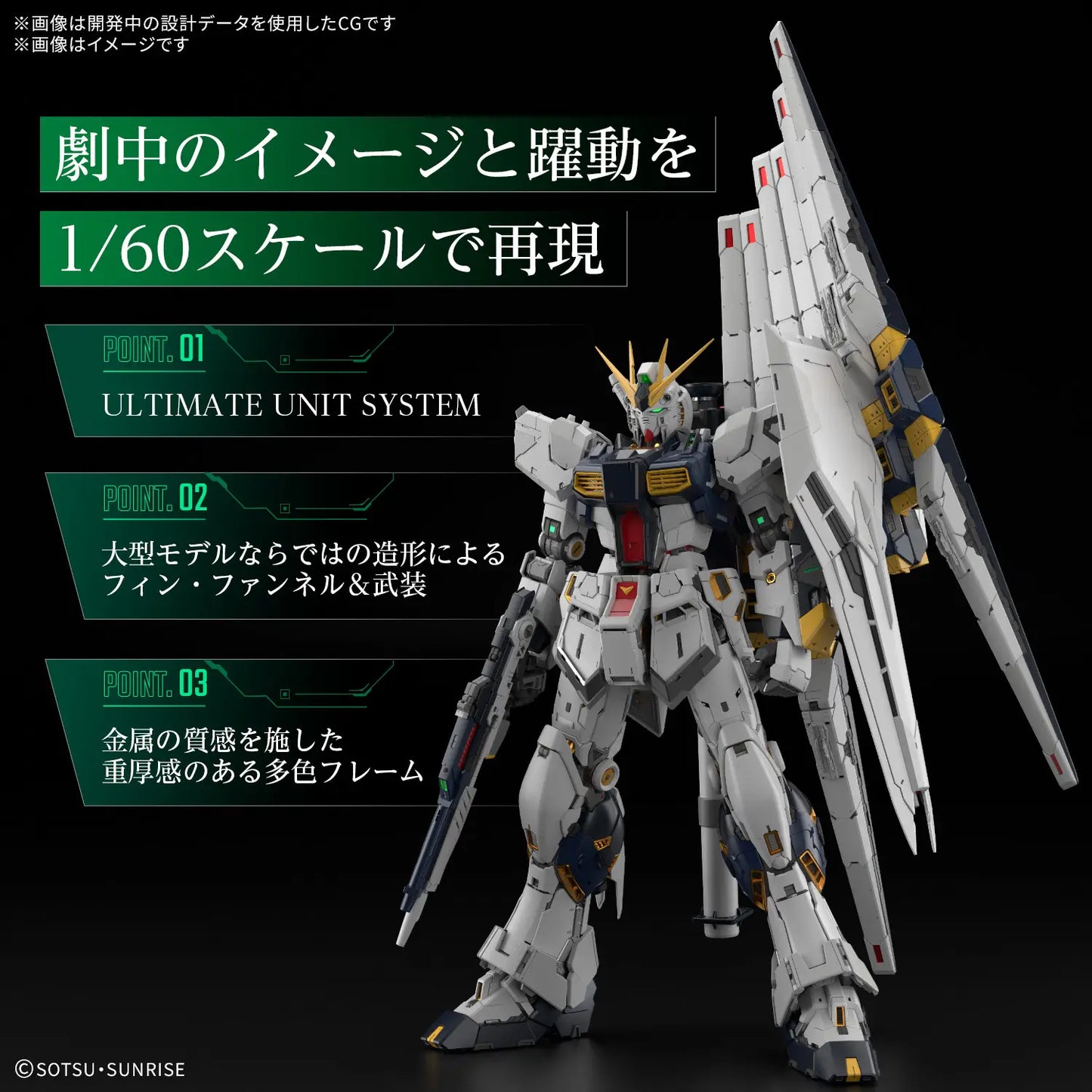 Bandai 1/60 PG Unleashed Nu Rx-93 v Gundam