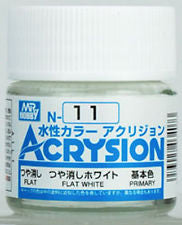 Mr. Hobby Acrysion N11 - Flat White (Flat/Primary) Bottle Paint