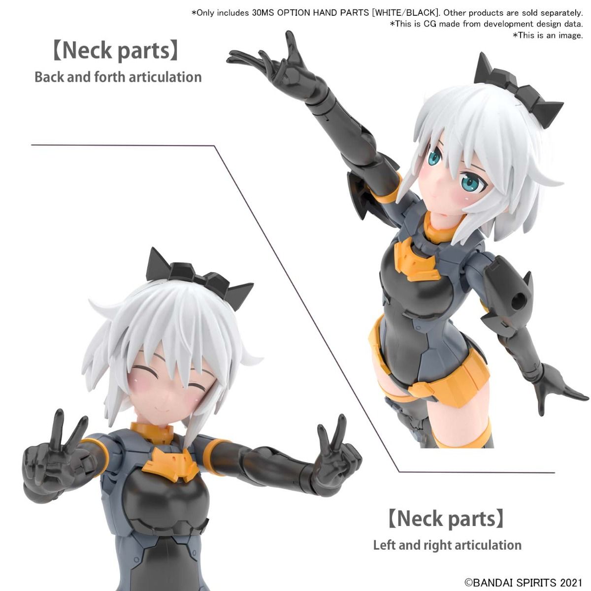 30MS OPTION HAND PARTS [WHITE/BLACK]
