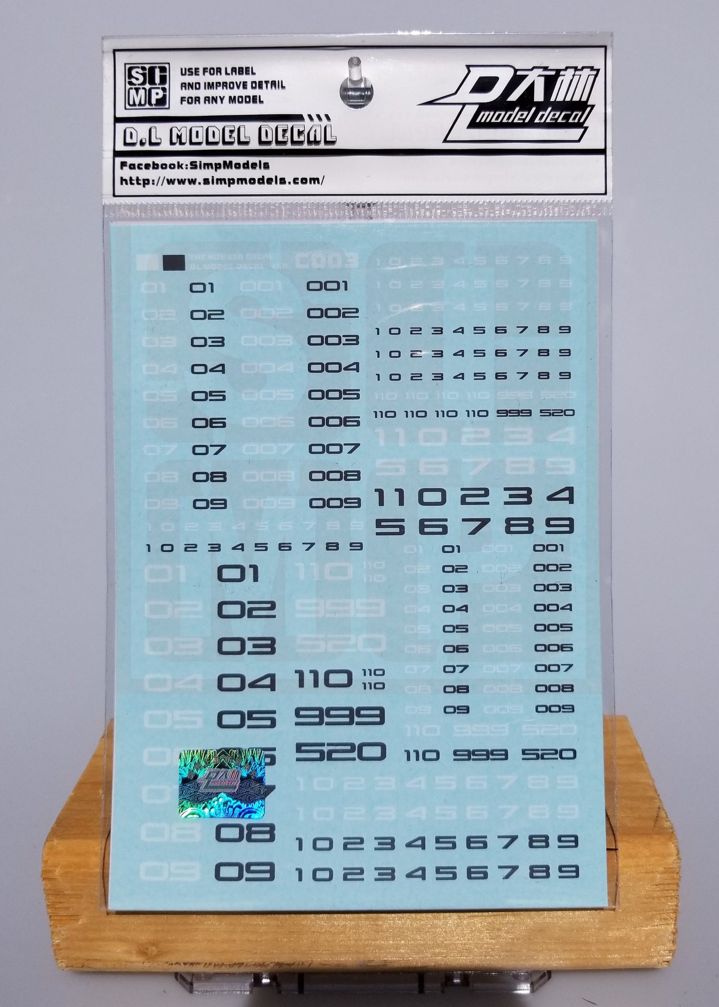 HiRes Water Slide Decal #A03, #A03-1 General Numbers
