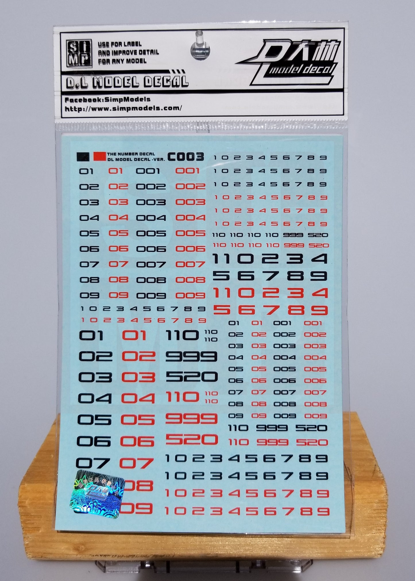 HiRes Water Slide Decal #A03, #A03-1 General Numbers