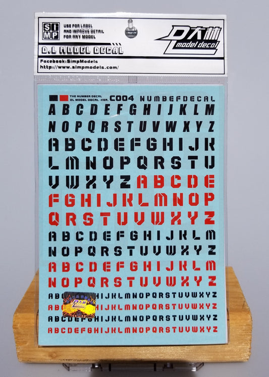 HiRes Water Slide Decal #A11, #A11-1 General Letters