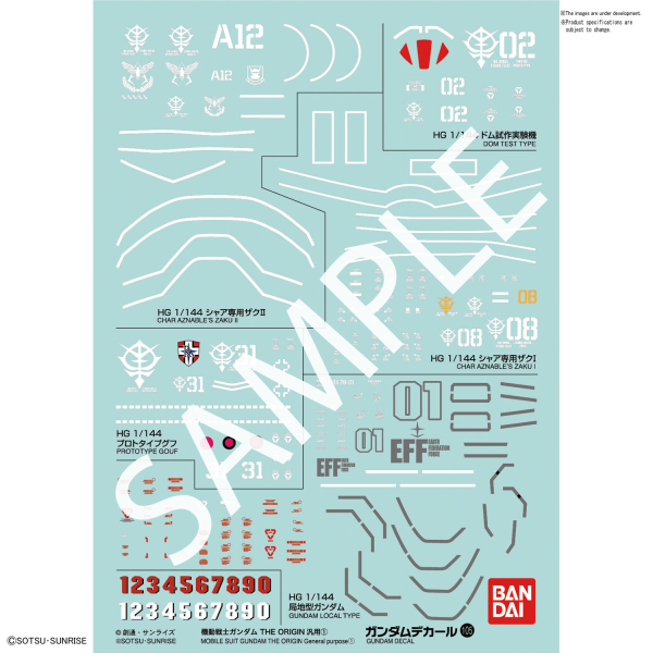 Gundam Decal #105 - Mobile Suit Gundam The Origin (HG 1/144)