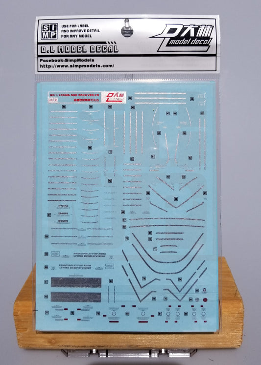 HiRes Water Slide Decal #E10 MG Psycho Zaku II Thunderbolt Ver. Metallic