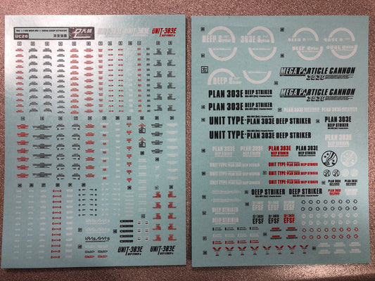 HiRes Water Slide Decal #E22 MG 1/100 EX-S MSA0011 303E Deep Striker