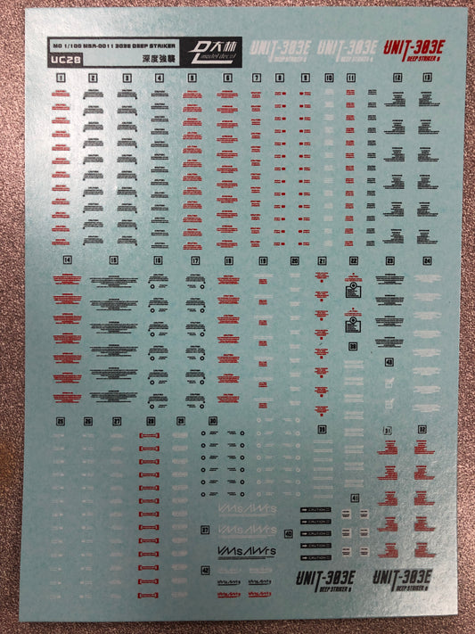 HiRes Water Slide Decal #E22 MG 1/100 EX-S MSA0011 303E Deep Striker