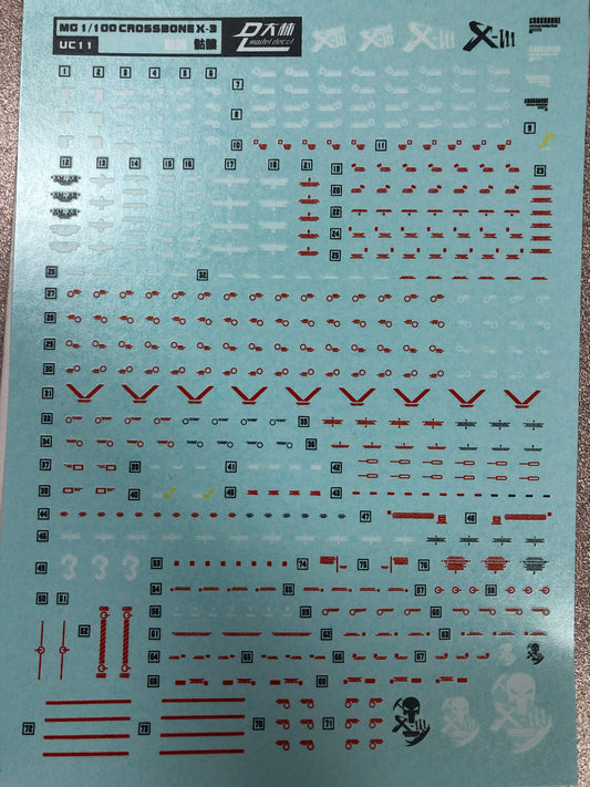HiRes Water Slide Decal #E24 MG 1/100 Crossbone Gundam X3