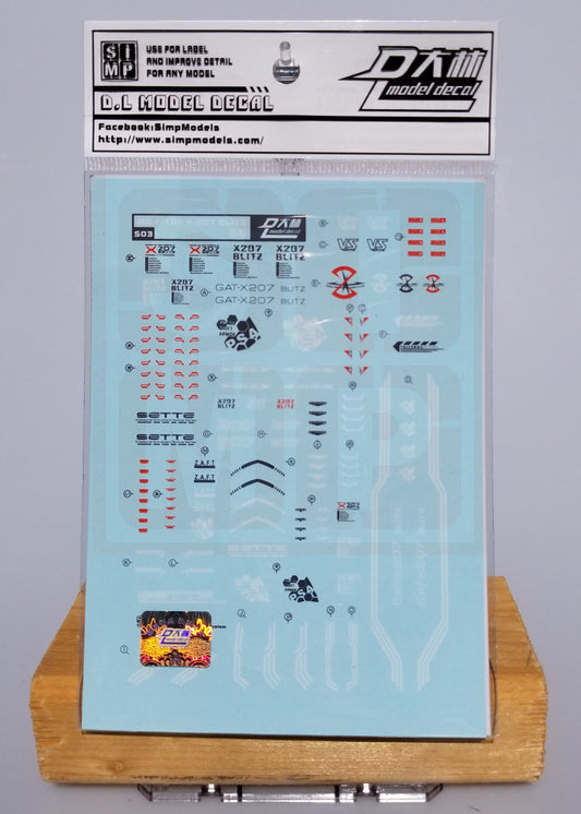 HiRes Water Slide Decal #F01 MG Blitz Gundam
