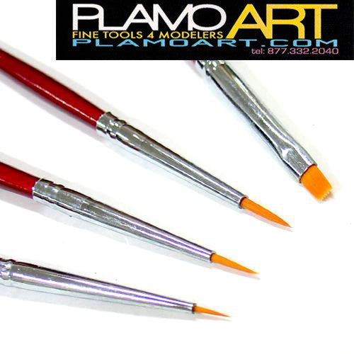 Basic Brush Set Red (#0, #1, #2, #3) PLAMO ART