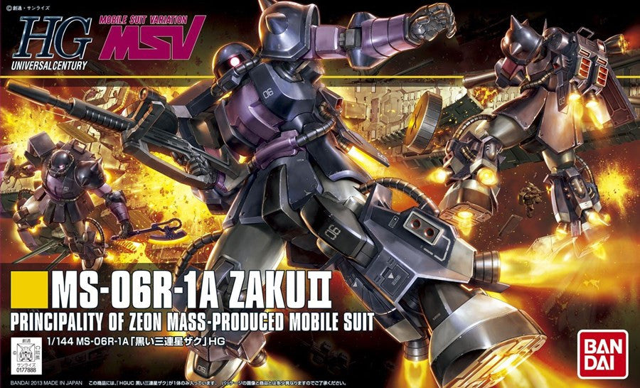 HG 1/144 MS-06R-1A Zaku II Black Tristars