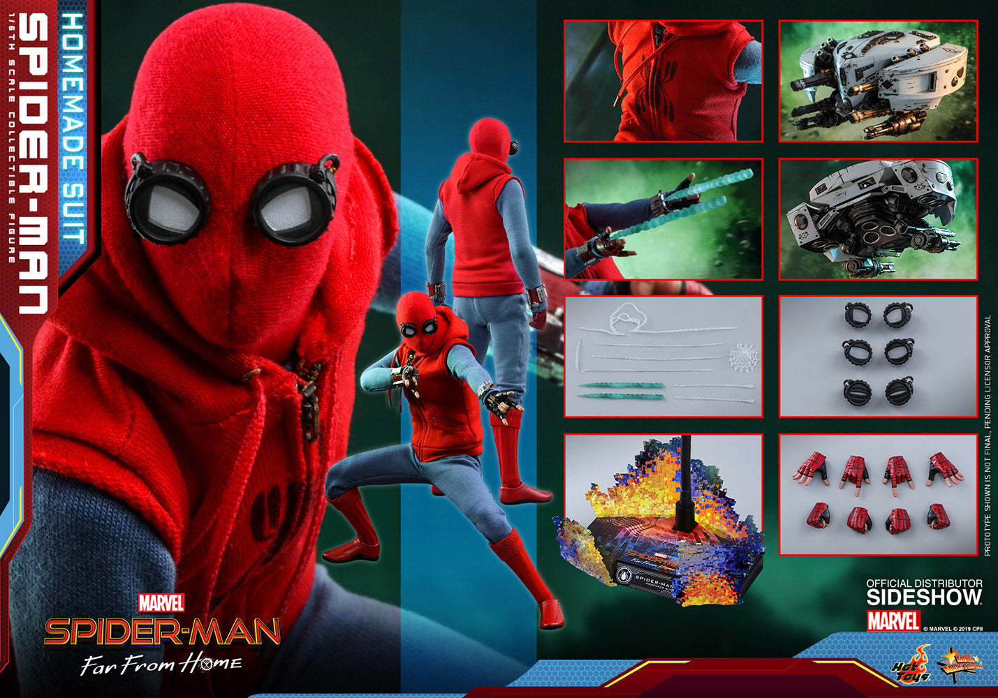 Spider-man Homemade Suit - Spider-man Far From Home - Sixth Scale Figure by Hot Toys