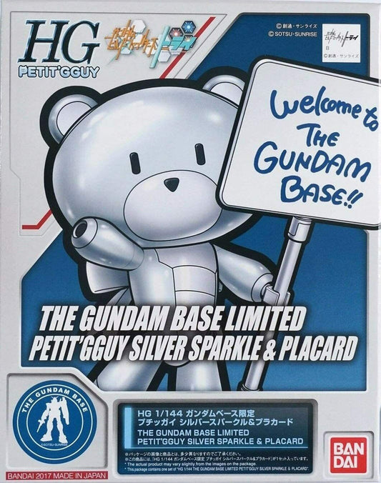 HG 1/144 The Gundam Base Limited Petit'gguy Silver Sparkle & Placard