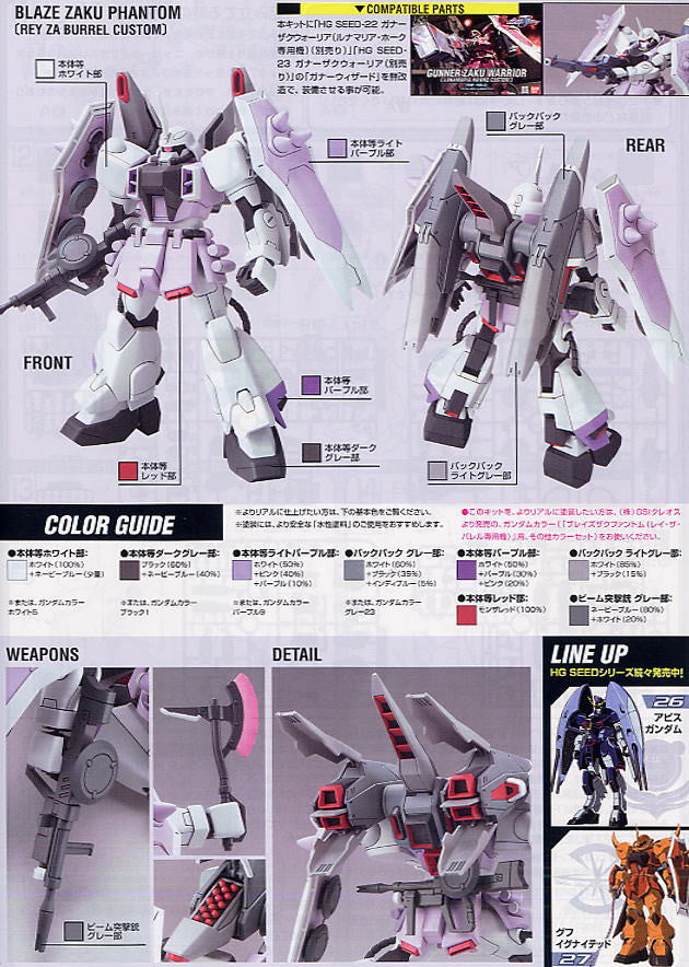 HG 1/144 Blaze Zaku Phantom Rey Za Burrel Custom