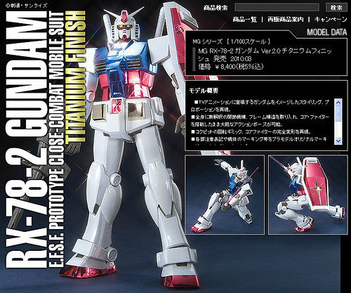 MG 1/100 RX-78-2 Gundam 2.0 [30th Titanium Finish]