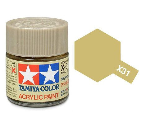 Tamiya Color Acrylic Paint Mini Bottle X-31 Titan Gold
